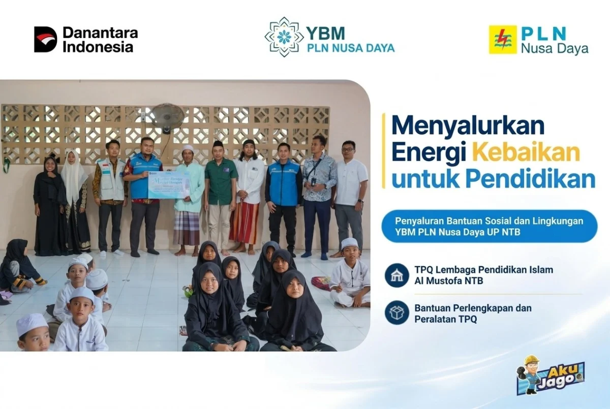 PLN Nusa Daya UP NTB Salurkan Bantuan Perlengkapan Pembelajaran untuk TPQ Al Mustofa, Wujudkan Lingkungan Belajar yang Lebih Baik